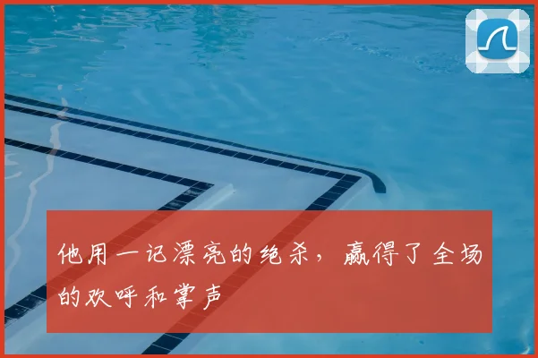 他用一记漂亮的绝杀，赢得了全场的欢呼和掌声
